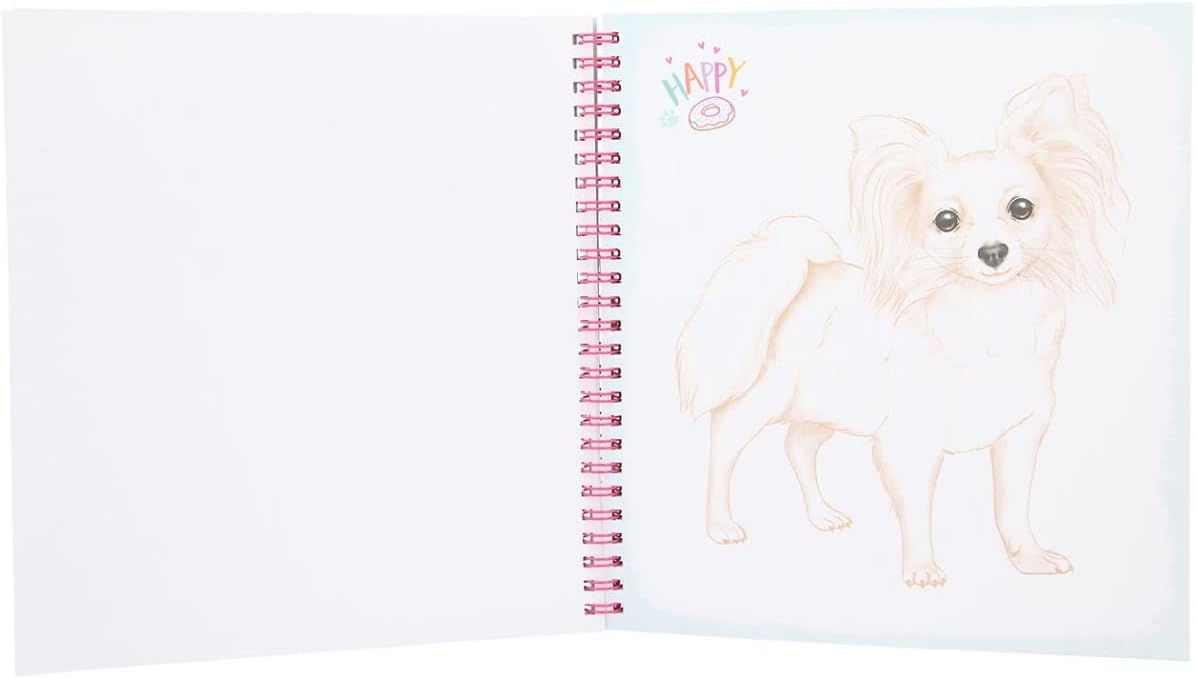 Depesche 11503 TOPModel - Create your Doggy Colouring Book, Animal Colouring Fun for Children with 40 Dog Motifs and 3 Sticker Sheets for Decorating, Approx. 22 x 21 x 1.5 cm