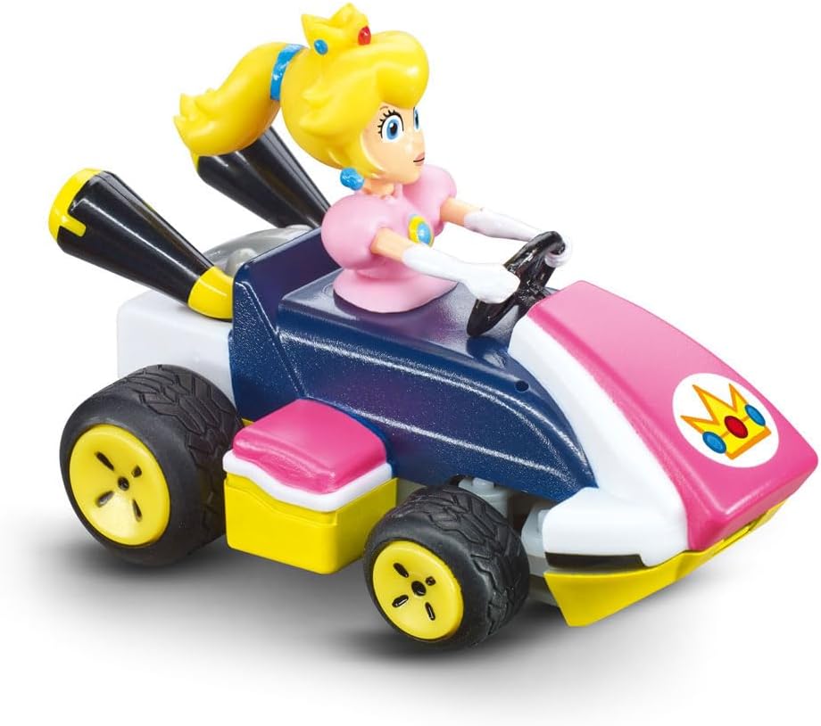 Carrera RC Mario Kart Mini RC Peach, For Children and Adults, Boys & Girls, Unique Original Licence, Instant Driving Fun with Ready to Run, Authentic Mario Kart Experience