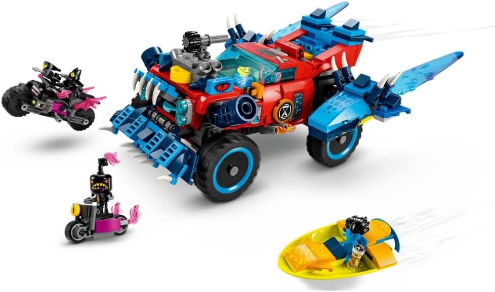 LEGO DREAMZzz 2-in-1 Crocodile Car Set as Monster Truck or Crocodile Toy Car, with Mini Figures Cooper, Jayden and Night Hunter, Creative Gift for Children, Boys, Girls from 8 Years 71458