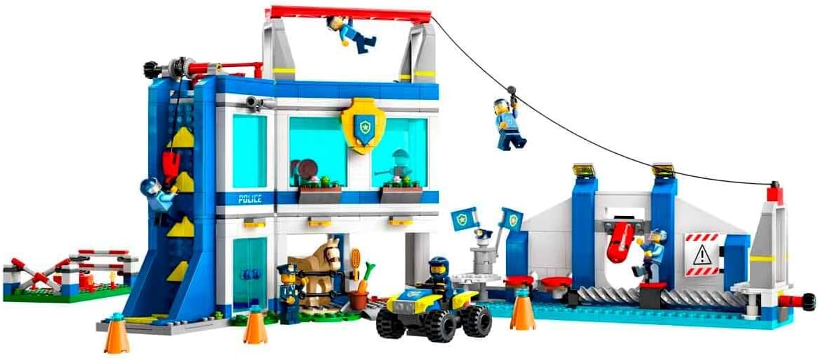 LEGO 60372 City Police School Playset with Obstacle Track, Horse Figure, Toy Car and 6 Mini Figures, for Children from 6 Years