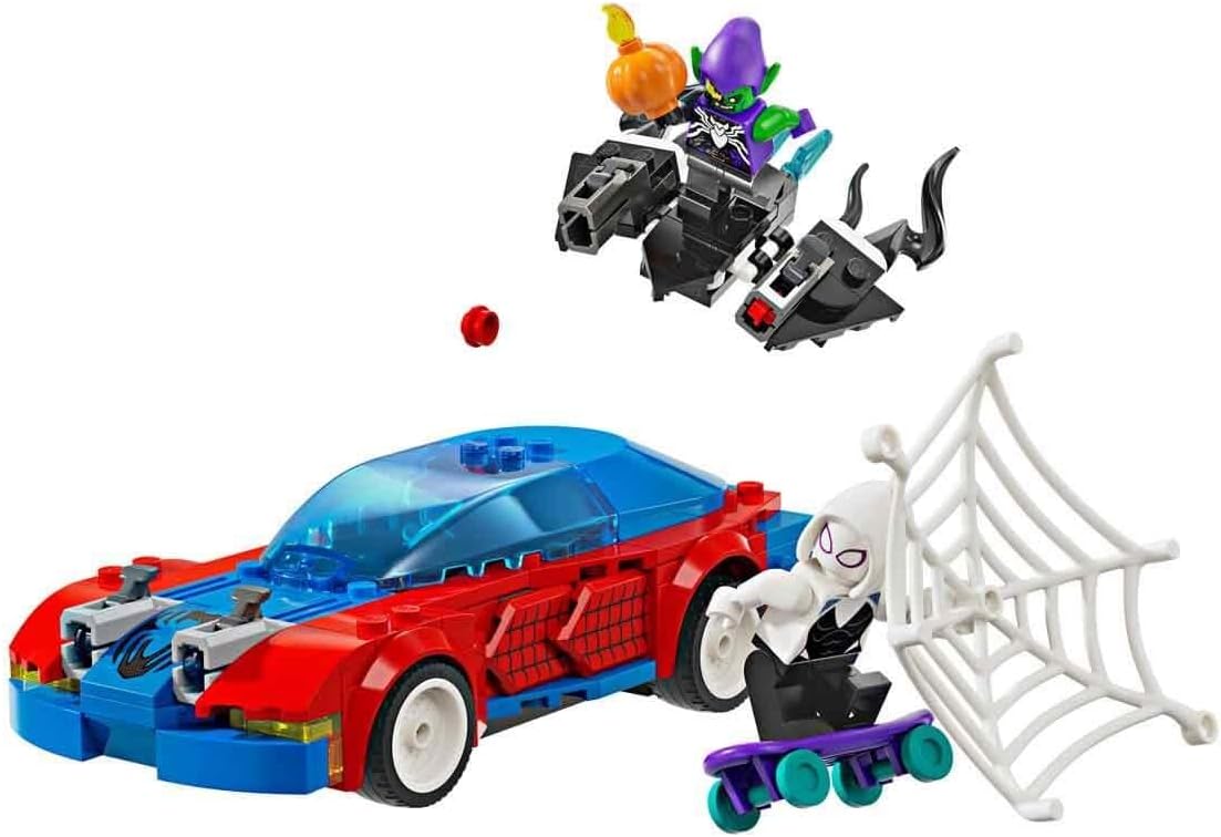 LEGO Marvel Spider-Mans Racing Car & Venom Green Goblin, Spidey Toy for Role Play with Superhero Figures and Buildable Car, Gift for Children, Boys and Girls from 7 Years, 76279