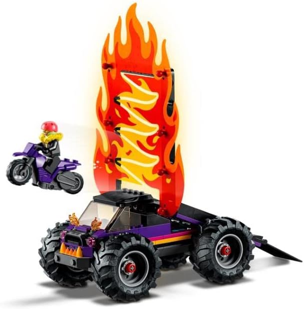 LEGO 60339 City Stuntz Stunt Show Double Looping Set Including Ramp, Monster Truck, 2 x Motorcycle and 7 Mini Figures, Toy for Children from 7 Years