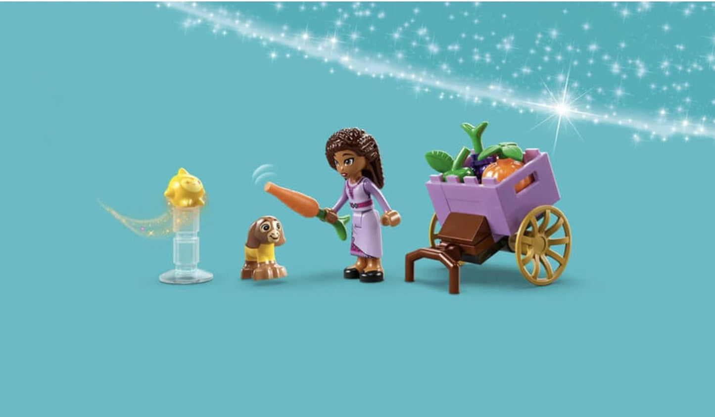 LEGO 43223 Disney Wish Asha in the City of Rosas, Wish Movie Set with Marketplace, Asha Mini Doll, Valentino as a Toy Goat and Star Figures, Gift for Children from 6 Years, Girls and Boys