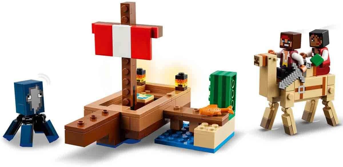 LEGO Minecraft The Pirate Ship Journey, Toy Ship with Pirate Figures, Squid and Camel, Building Toy for Role Play, Gift for Boys and Girls from 8 Years 21259