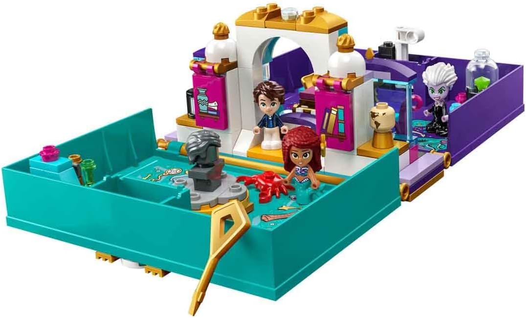 Lego 43213 Disney Princess, The Little Mermaid Fairy Tale Book Toy for Building for Children, Girls and Boys from 5 Years with Ariel and Prince Erik Micro Dolls, 2023 Film