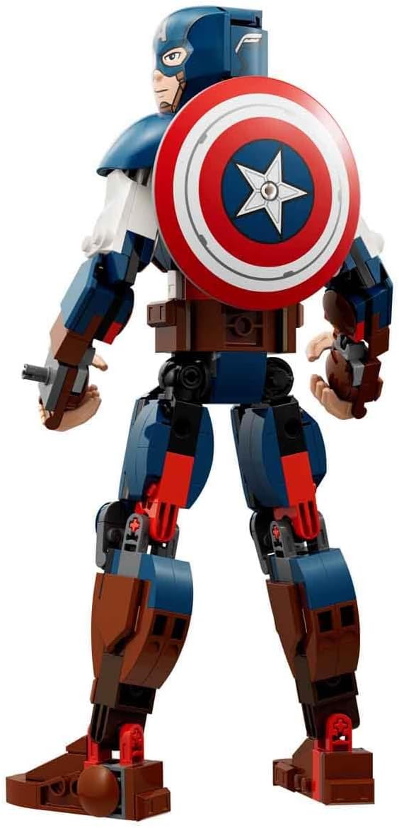 LEGO 76258 Marvel Captain America Building Figure, Superhero with Shield, Avengers Construction Toy and Collectible Figure as Bedroom Accessory for Children, Boys and Girls from 8 Years