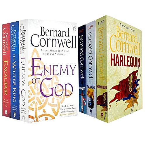 Σειρά Warlord Chronicles &amp; The Grail Quest Series 6 Συλλογή βιβλίων από τον Bernard Cornwell (Enemy of God, Excalibur, The Winter King, Arlequin, Vagabond, Heretic)