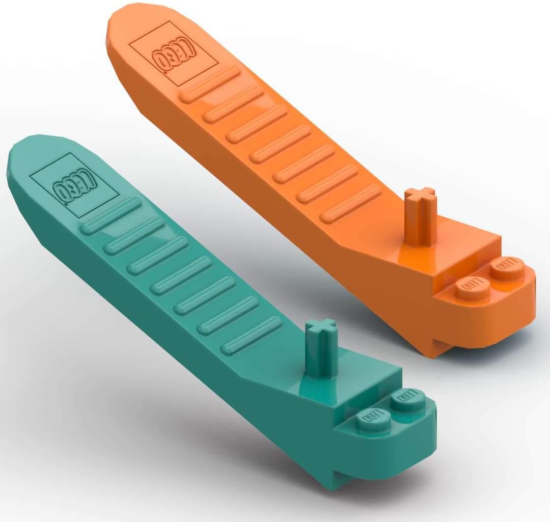 LEGO 2 x System Stone Remover (Orange and Turquoise) Stone Separator Tool Stone Separator Brick Separator 96874