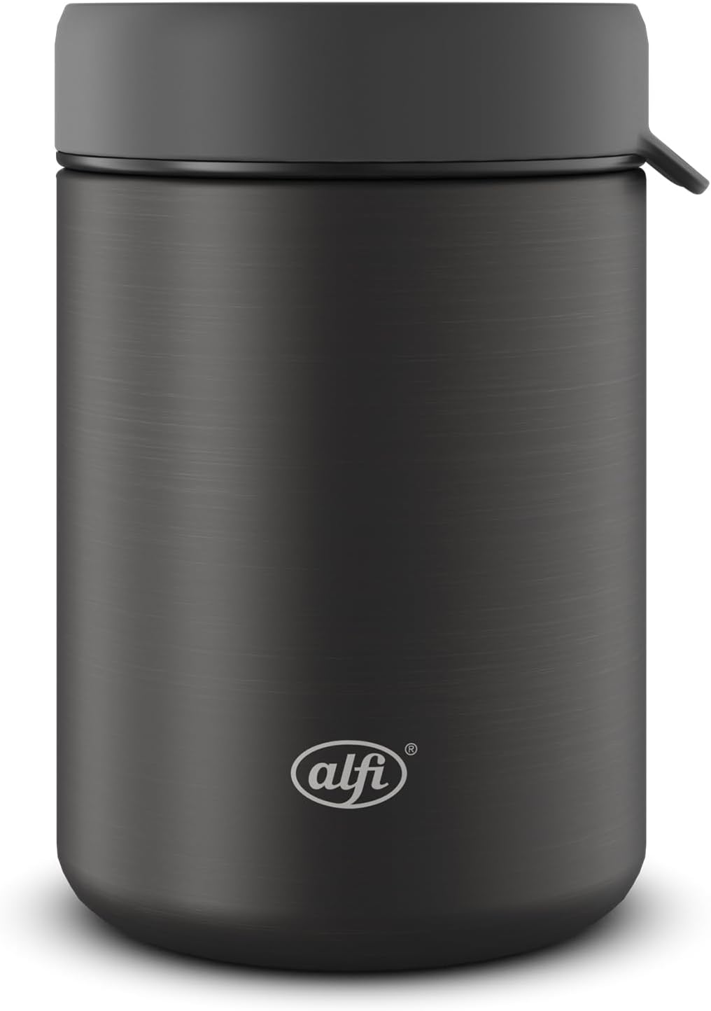 alfi ISO Food Mug 350 ml, Black, Stainless Steel Thermal Container for Food, Insulated Container for Soups, Salad, Cereal to Go, Keeps Warm for 5 Hours Cold, 10 Hours Cold, Dishwasher Safe, BPA-Free