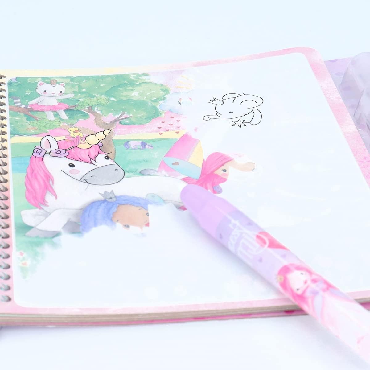 Depesche 12096 Princess Mimi Aqua Magic Book - Colouring Book with Hidden Princess Motifs, Creative Book with 5 Reusable Pages and a Water Pen