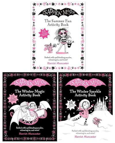 Isadora Moon The Winter Magic & Summer Fun Activity 3 Books Collection Set By Harriett Muncaster (The Winter Magic Activity, The Winter Sparkle Activity Book & The Summer Fun Activity Book)