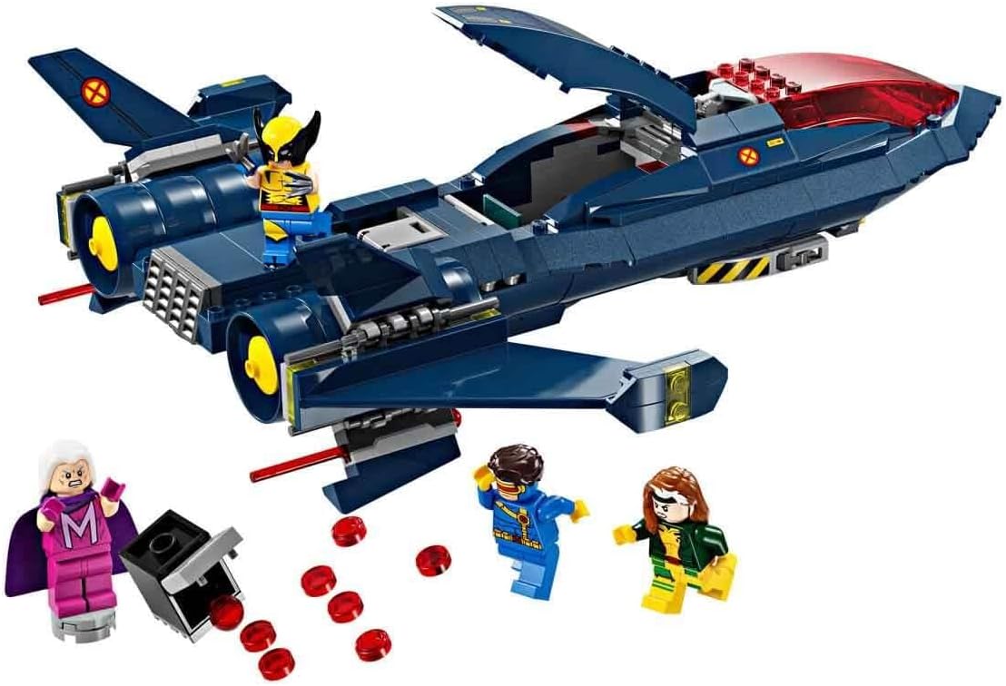 LEGO Marvel X-Jet the X-Men, Model Plane to Build with Figures Including Wolverine and Rogue, Superhero Toy for Children, Gift for Boys and Girls from 8 Years, 76281