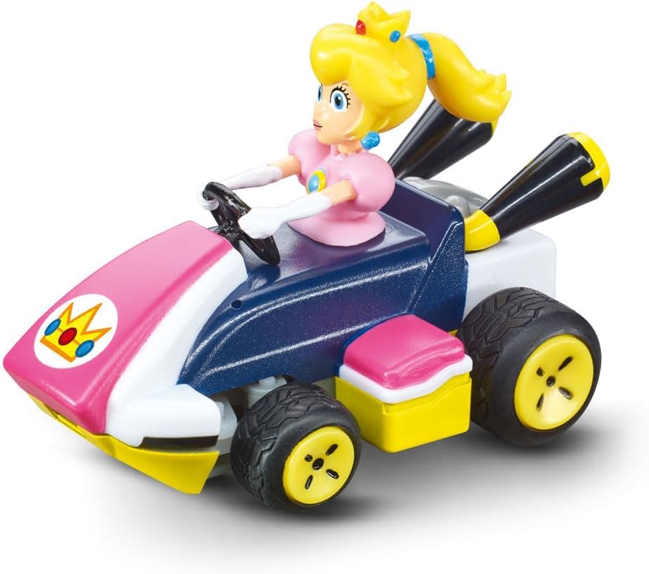 Carrera RC Mario Kart Mini RC Peach, For Children and Adults, Boys & Girls, Unique Original Licence, Instant Driving Fun with Ready to Run, Authentic Mario Kart Experience