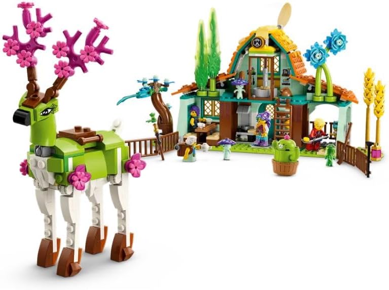 LEGO DREAMZzz 71459 2-in-1 Dream Creatures Farm Toy with Stag Figure that Can Be Built in 2 Ways and 4 TV Show Mini Figures Set with Mythical Creatures for Kids, Girls and Boys