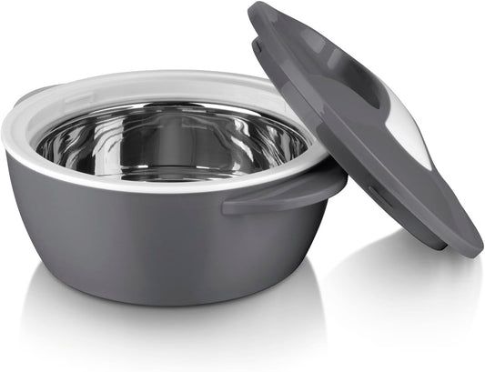 MAXXMEE Thermal Bowl Suitable for Microwave, Double-Walled Thermal Bowl with Stainless Steel Insert, Keeps Food Hot or Cold for up to 5 Hours, Temperature Resistant from -20 to 100 °C [1,400 ml]