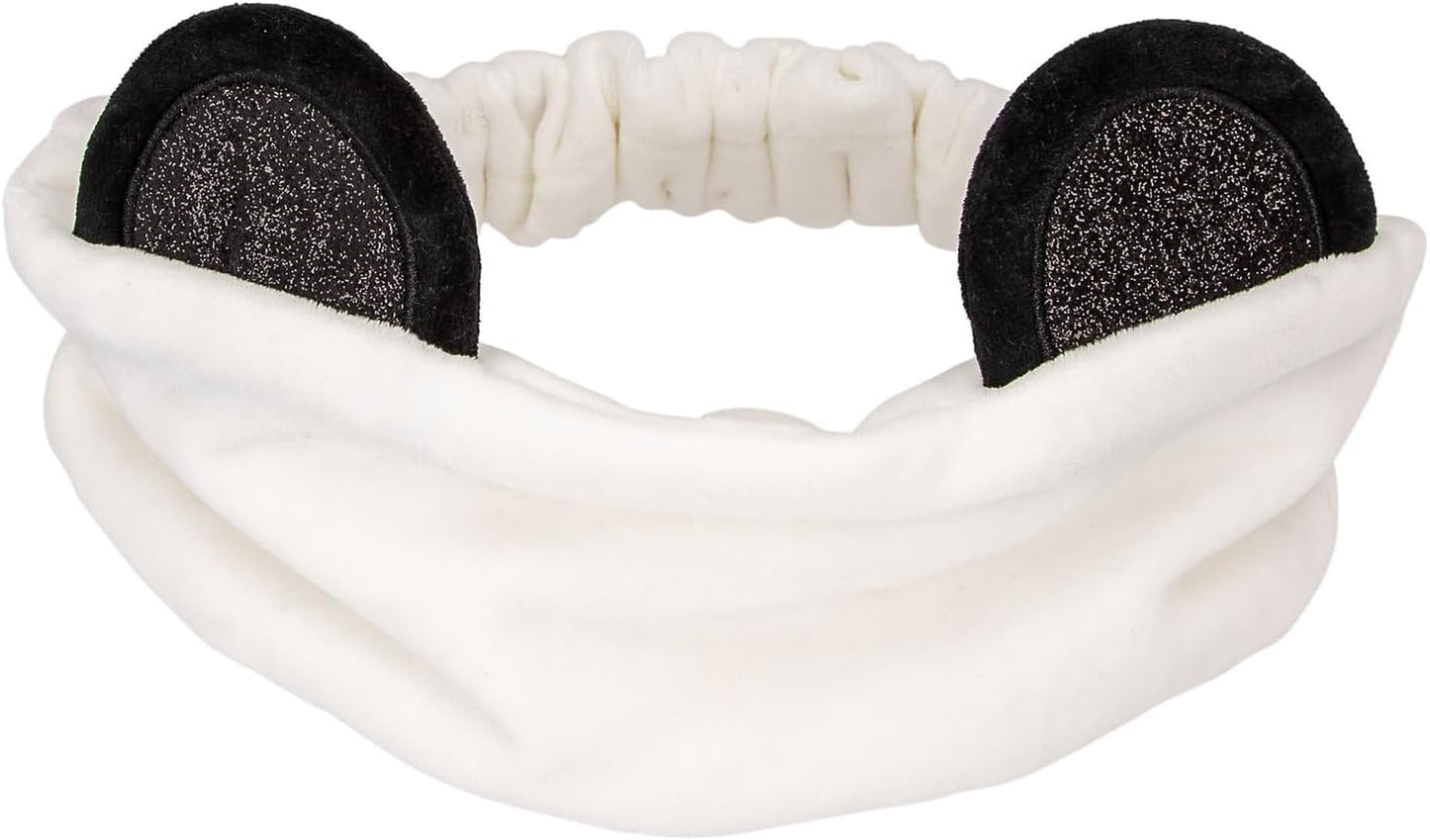 Depesche 12823 TOPModel Beauty and Me Cosmetic Hair Band Soft Material White with Black Panda Ears Headband for Skin Route