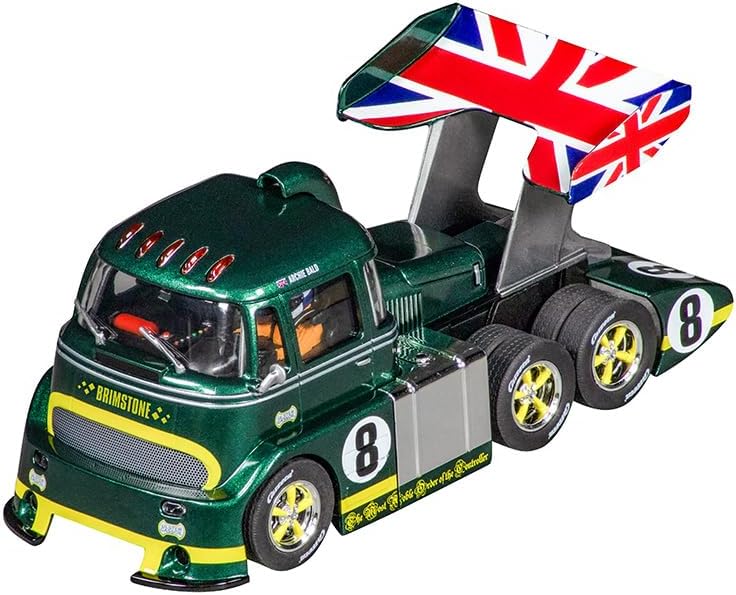 Carrera - 20031093 - Carrera Digital 132 I Racetruck Cabover British Racing Green, No.8 I Powerful Racing Experience with British Racing Tradition I Slot Car in Scale 1:32 I Vehicle Lighting