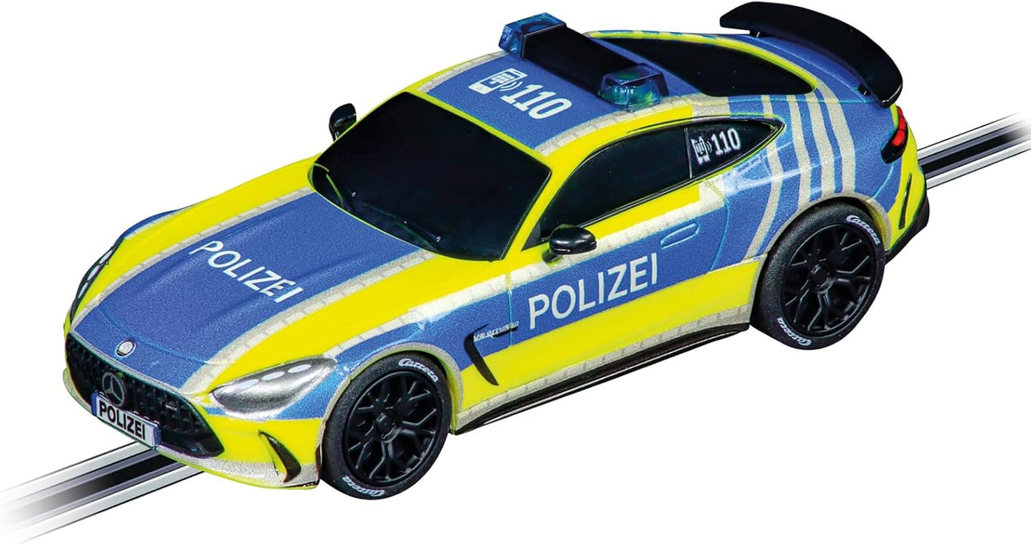 Carrera - 20064254 GO!!! Mercedes-AMG GT 63 Police | Scale 1:43 Slot Car | Compatible with GO!!!, GO!!! Plus & Battery Operated | Authentic Details for Children and Adults from 6 Years