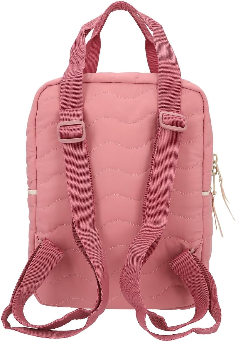 Depesche 12586 TOPModel Cosy Backpack with Plush, Colourful Heart Pendant, Quilted Details and Pocket with Zip, White