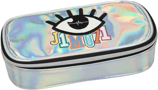 Depesche Lisa and Lena J1MO71 10506 Pencil Case with Pen Loops and Triangle Compartment, Holo Silver, Multi-Coloured