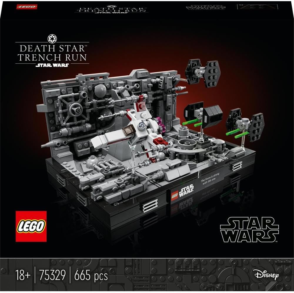 Lego 75329 Star Wars Death Star Trench Run Diorama Set, Buildable Model for Adults with Luke Skywalkers X-Wing, Fan Item, Decoration, Gift