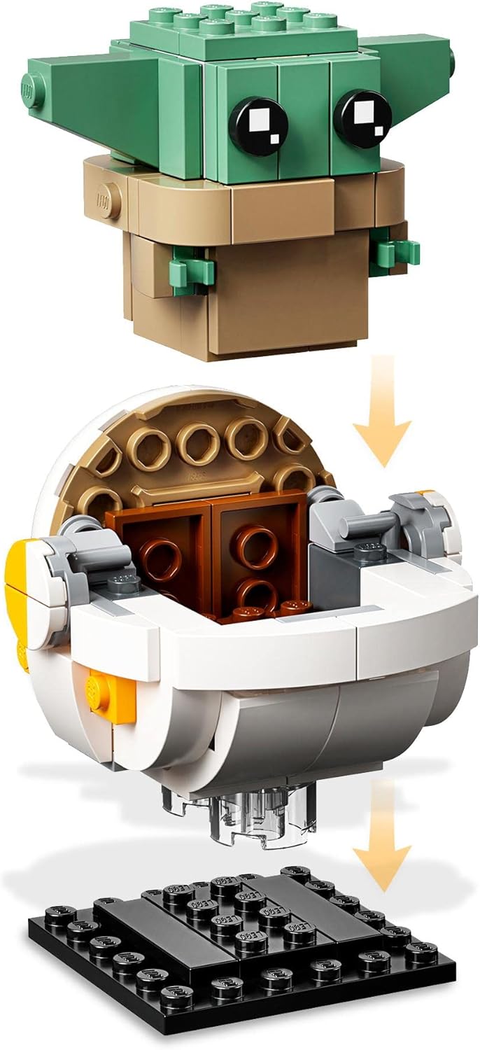 LEGO 75317 BrickHeadz Star Wars - The Mandalorian and the Child, Baby Yoda Building Set (295 Pieces)