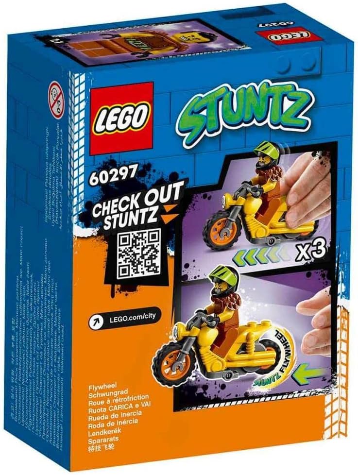 LEGO 60297 City Stuntz Power Stunt Bike Set with Flywheel Powered Motorcycle and Racer Wallop Mini Figure, Toy for Children from 5 Years