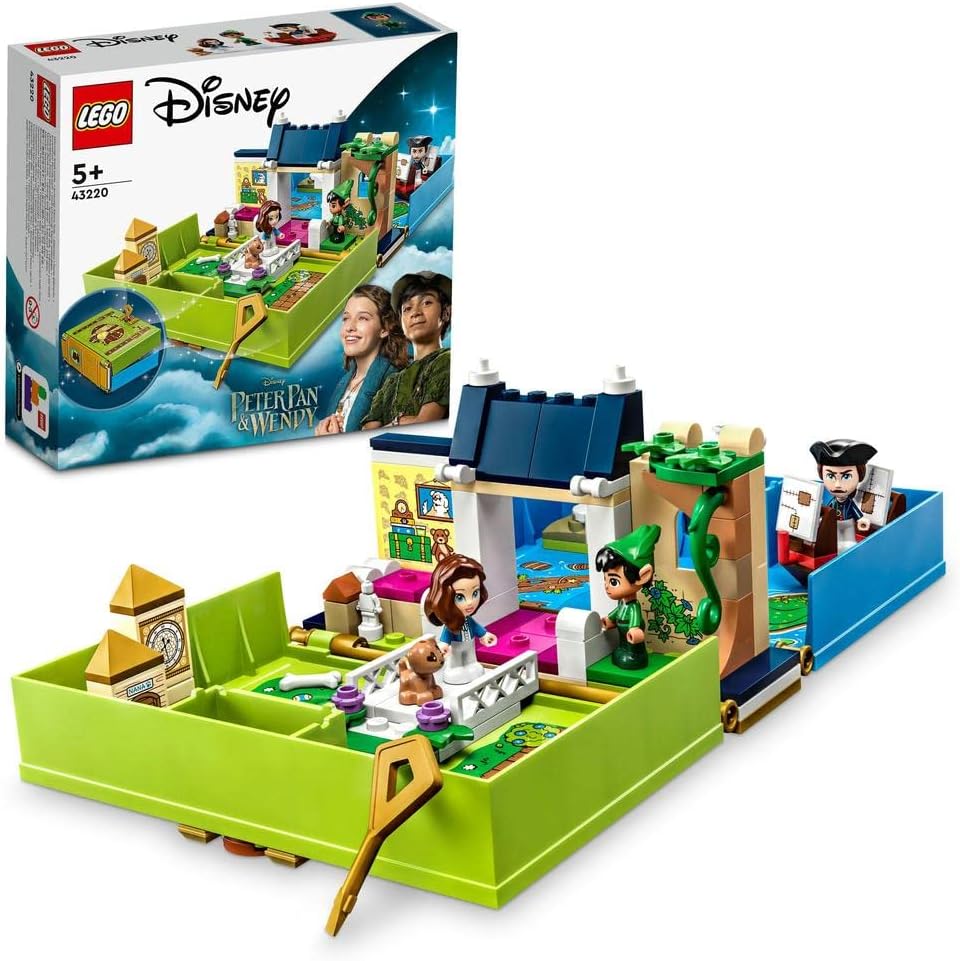 LEGO Disney Classic Peter Pan & Wendy - Fairybook Adventure Toy Set, Portable Playset with Micro Dolls and Pirate Ship, Travel Toy for Children from 5 Years 43220