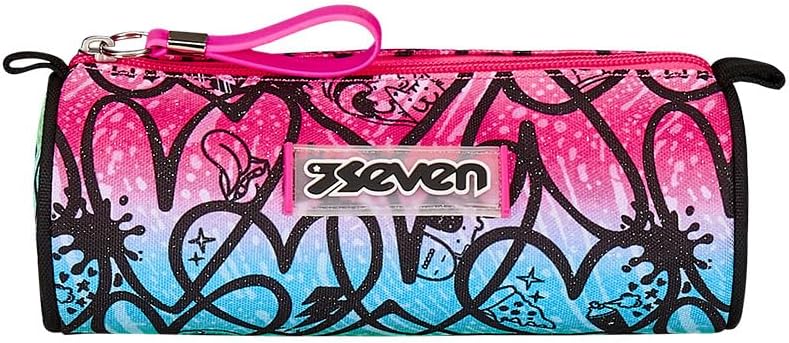 Seven Pencil Case Pink Pencil Case One Compartment Zipper Opening Kids Teens Pink School School, pink, School