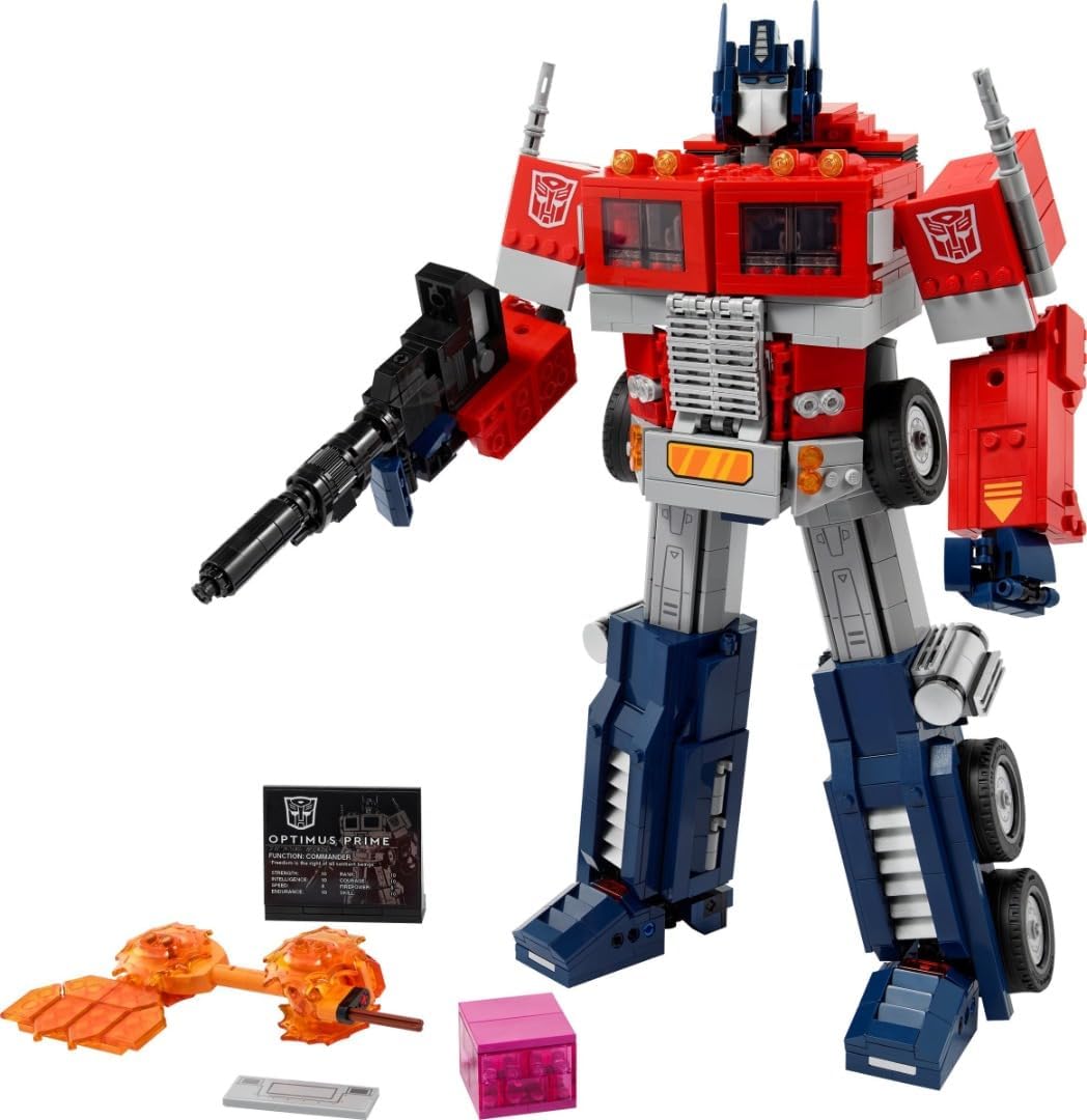 LEGO 10302 Icons Optimus Prime Set, 2-in-1 Robot Figure and Truck Model, Transformers Toy Model Kit for Adults, Birthday or Christmas Gift for Men, Women, Him and Her