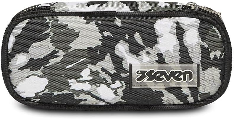 Seven Ischoolpack, Pencil Case, Pencil Case for Stationery, Girls & Boys, School and Gymnasium, Teenagers, Black/Grey, black, School