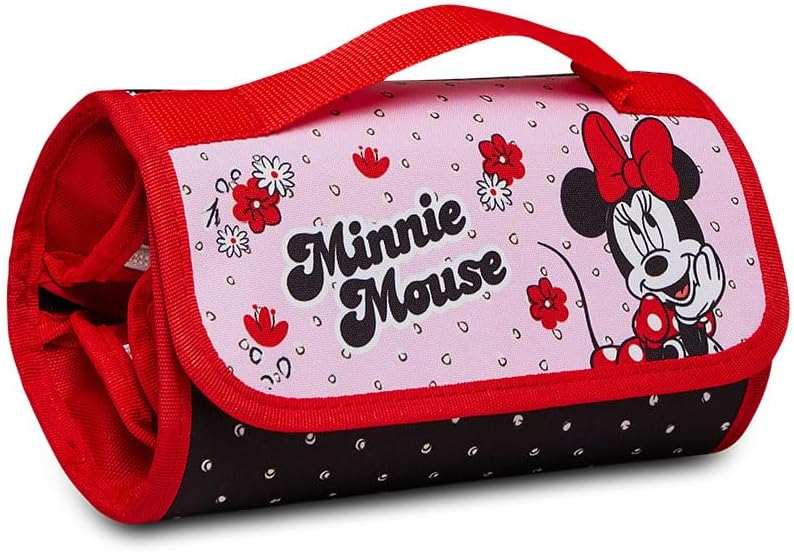 Seven Pencil Case, Pencil Case, Multicoloured, Pencil Case for Stationery, Pencil Case with Felt and Colouring Pencils, Girls & Boys, School - Elementary School, XXL, Minnie Mouse, pink, School