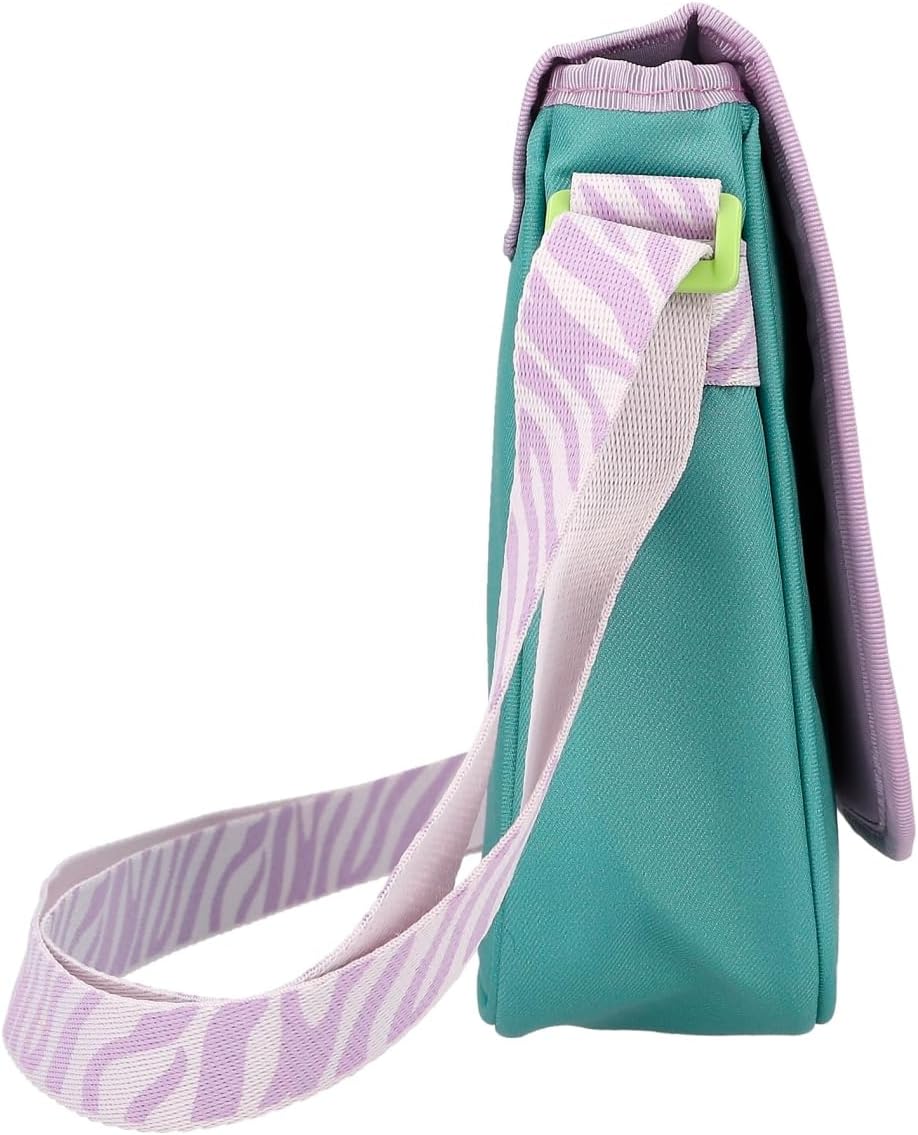 Depesche TOPModel Fantasy Tiger 12496 Shoulder Bag in Lavender and Petrol, Small Bag with Zip and Adjustable Shoulder Strap