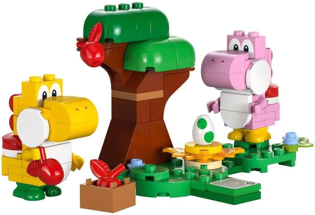 LEGO Super Mario Yoshi's Wild Forest Expansion Set, Toy with 2 Yoshi Figures Made of Stones for Boys and Girls, Small Gift for Children and Gamers from 6 Years 71428