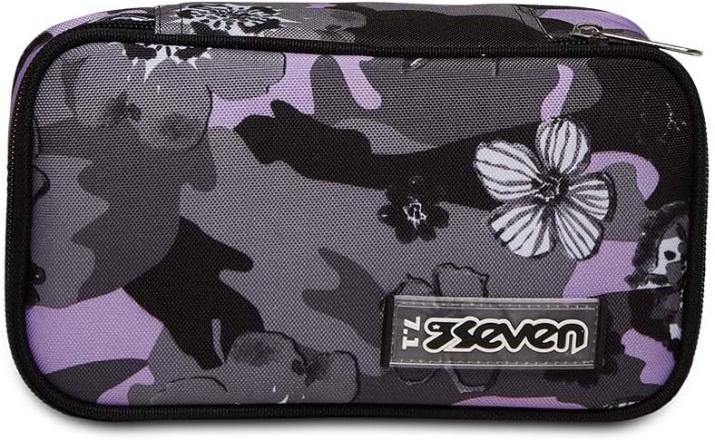 Seven Quick Case School Pencil Case - Complete with Pencils, Felt Tip Pens - Black