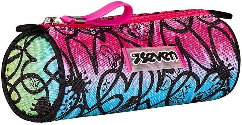 Seven Pencil Case Pink Pencil Case One Compartment Zipper Opening Kids Teens Pink School School, pink, School