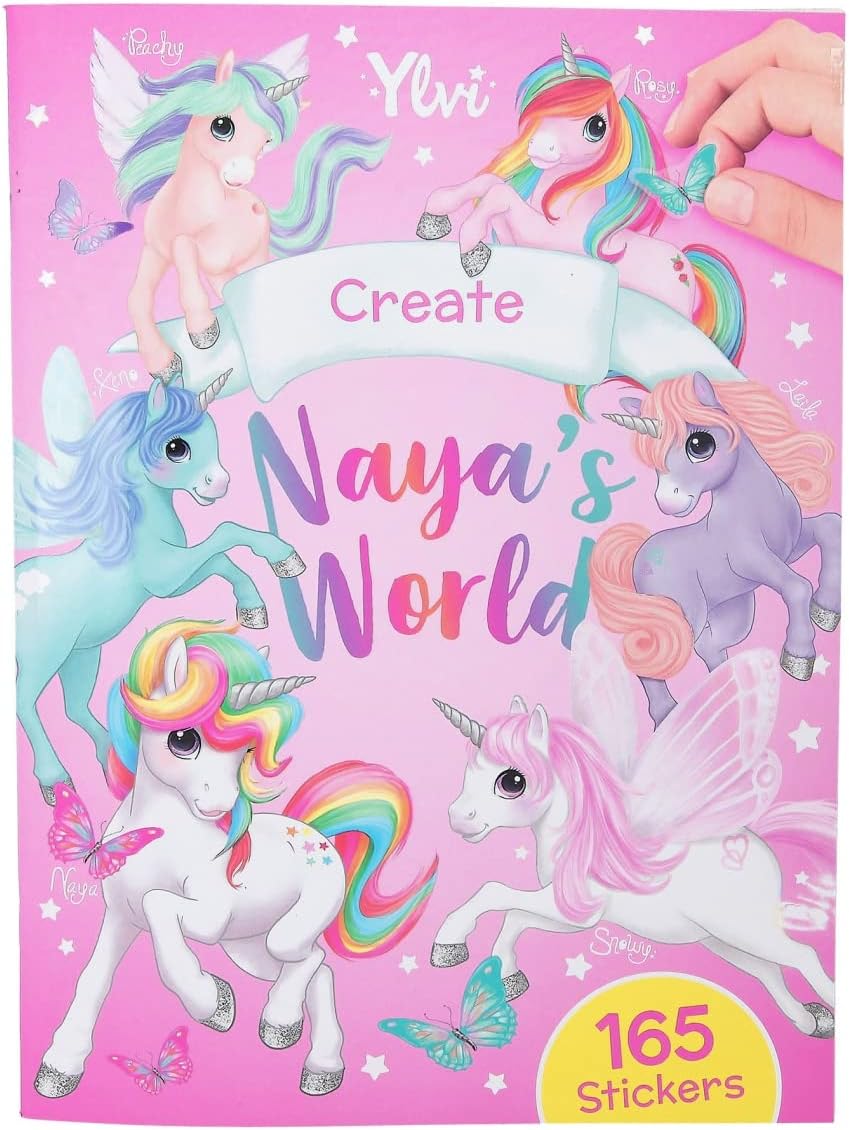 Depesche 11883 Ylvi Create Naya's World Sticker Book with 24 Pages Full of Unicorns, Rainbows and Many Dream World Scenes as well as 3 Double Pages with Colourful Stickers Dimensions: Approx. 30 x 22