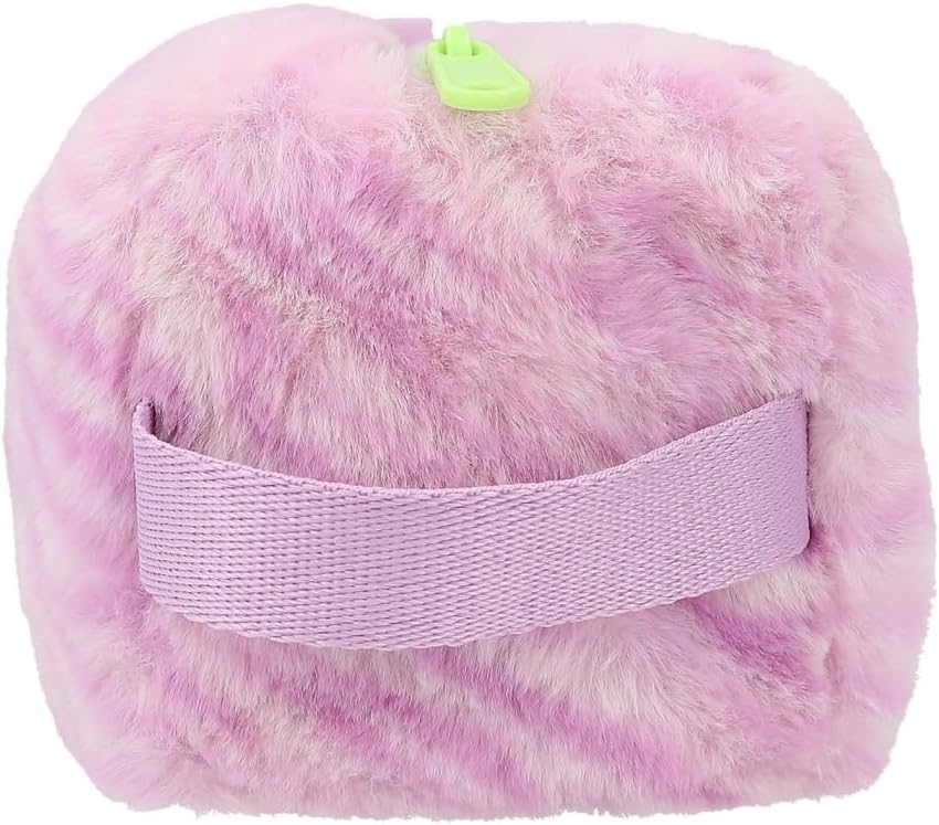 Depesche 12500 TOPModel Fantasy Tiger - Cosmetic Bag Made of Plush Fur in Lavender, Beauty Case with Zip, Black, black