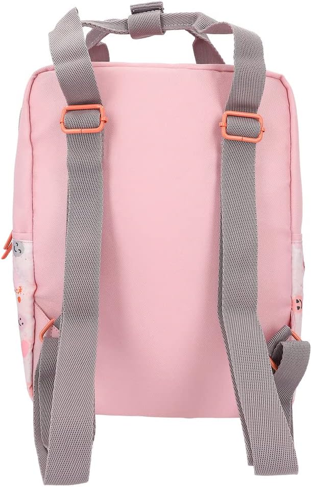 Depesche 12263 TOPModel Happy Together Backpack in Pink with Model Motif and Smiley Pattern Bag with Adjustable Shoulder Straps, multicoloured