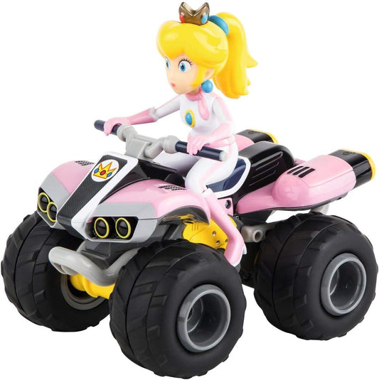 Carrera RC Nintendo Mario Kart 8 Peach Quad │ Remote Controlled from 6 Years for Indoor & Outdoor │ Mini Mario Kart Car with Remote Control to Take Away │ Toy for Children and Adults