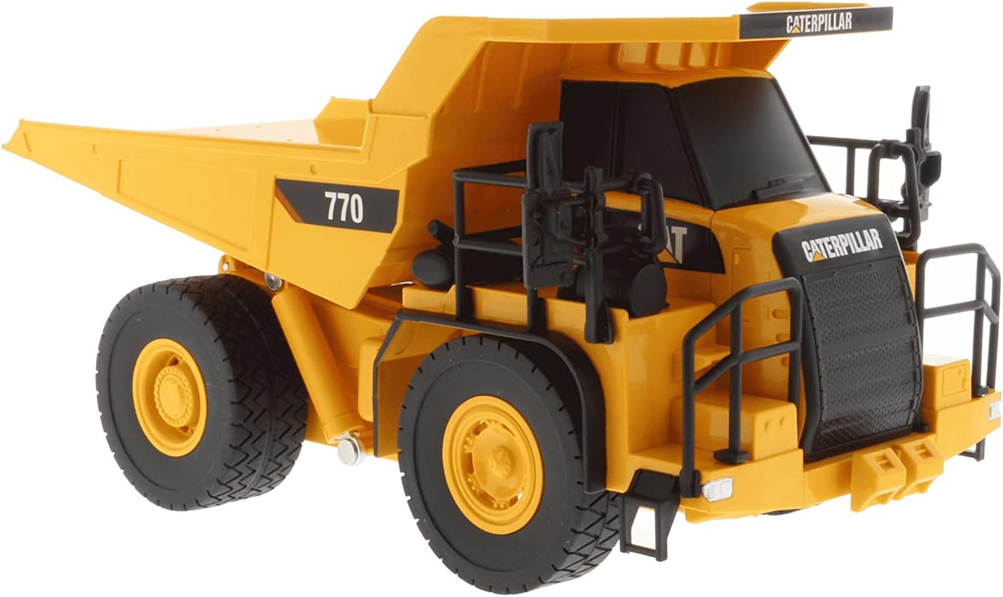 Carrera - 37023004 - Carrera RC 1:35 CAT 770 Mining Truck I RC Construction Site Vehicle Official CAT Licence I Movable Tipper I Robust Construction & Long Driving Time