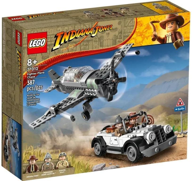 LEGO 77012 Indiana Jones Escape from the Fighter Plane Action Set with Buildable Airplane Model and Vintage Car Toy Car, Plus 3 Mini Figures, The Last Crusade Film