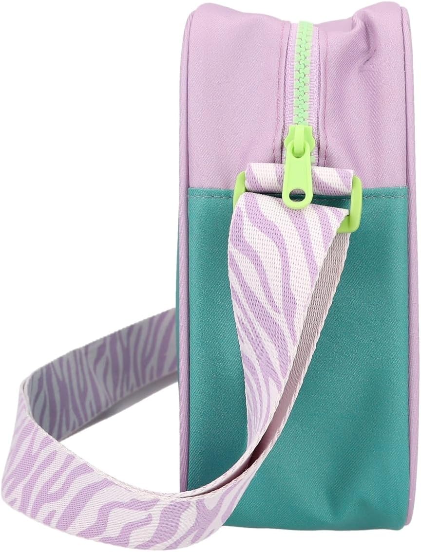 Depesche TOPModel Fantasy Tiger 12495 Shoulder Bag in Lavender and Petrol, Bag with Zip and Adjustable Shoulder Strap