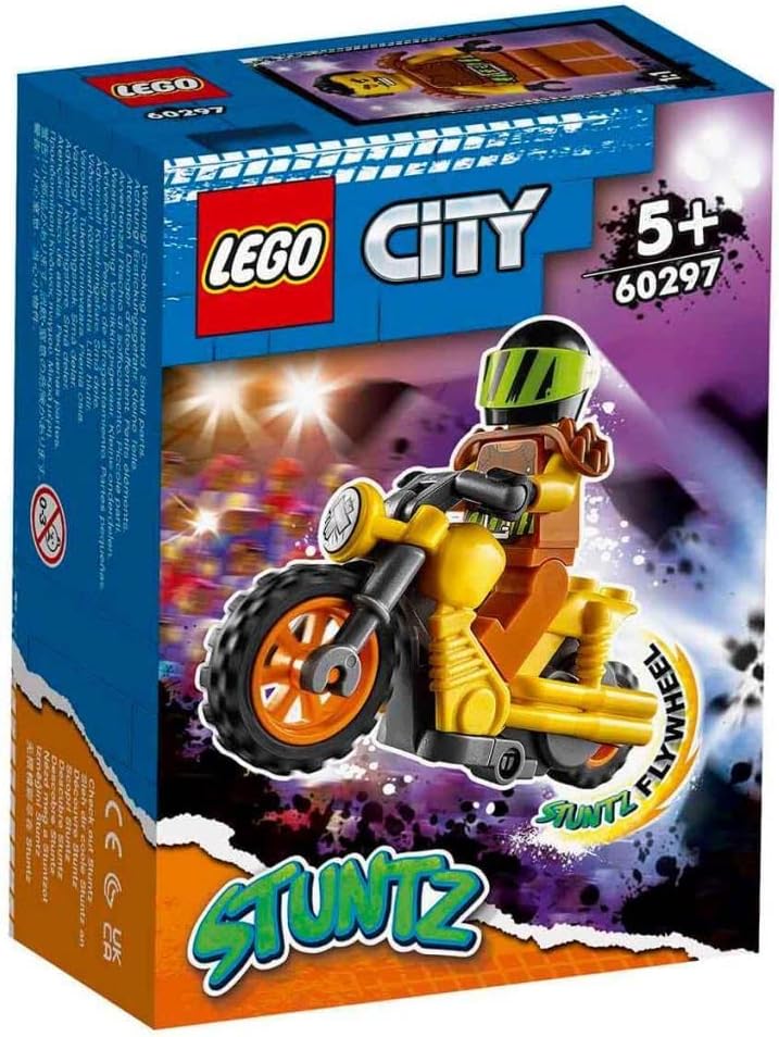 LEGO 60297 City Stuntz Power Stunt Bike Set with Flywheel Powered Motorcycle and Racer Wallop Mini Figure, Toy for Children from 5 Years