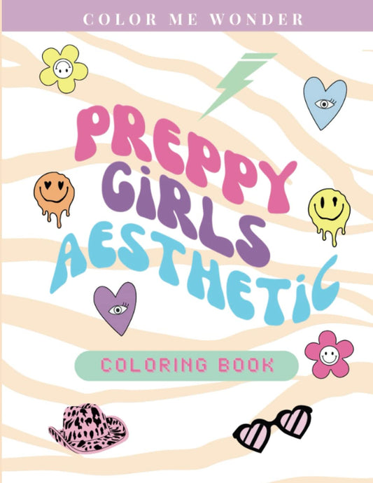 Preppy Stuff Aesthetic Coloring Book for Teens, Tweens, Young Adults: Leopard Cheetah Print, Smiley Faces, Trendy Coloring pages for Relaxation and ... Gift for Tween (PREPPY COLORING BOOKS SERIES)