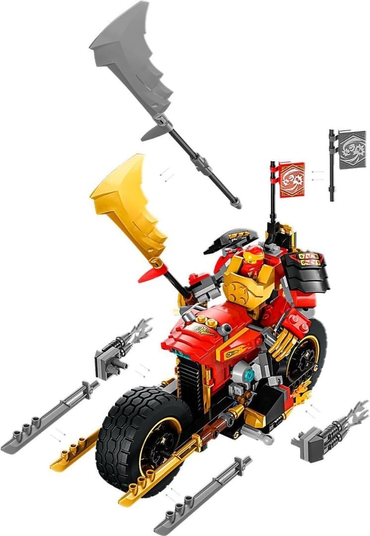 LEGO 71783 Ninjago Kais Mech Bike EVO, Upgradable Ninja Motorcycle Toy with 2 Mini Figures - Kai and a Skeleton Warrior for Children from 7 Years