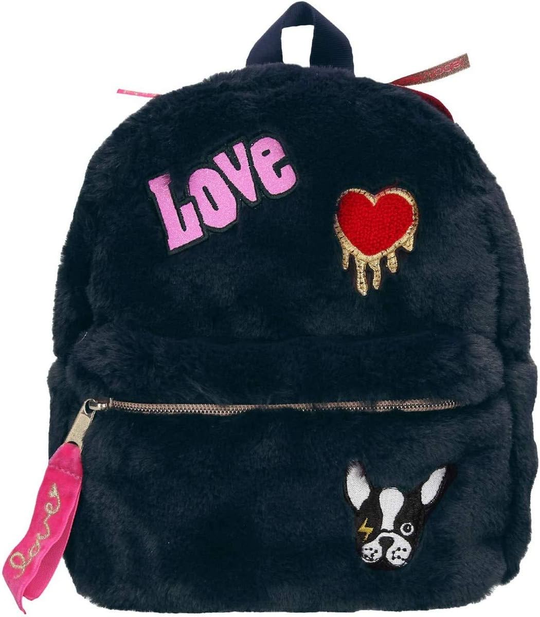 Depesche TopModel 10682 Faux Fur Backpack Dark Blue Approx. 23 x 20 x 10 cm, darkblue