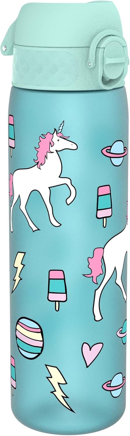 ion8 Leak-Proof Slim Water Bottle, BPA-Free, Planet Unicorns, 500ml