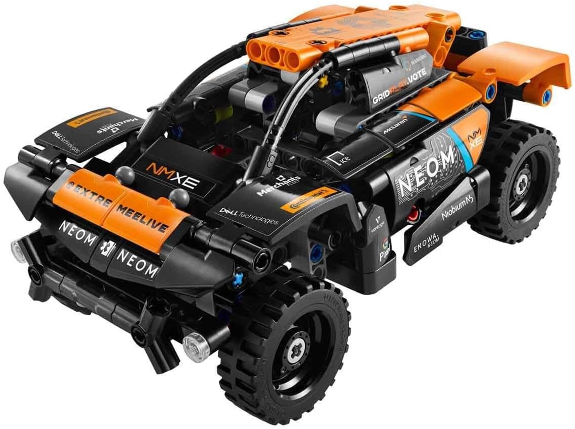 LEGO Technic NEOM McLaren Extreme E Race Car Set, Toy Car with Pull-Back Motor for Children, Buildable Wind-Up Car, Technology Gift for Boys and Girls Aged 7+ 42166