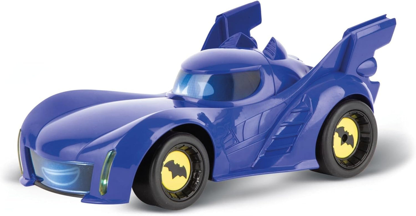 Carrera First RC Batwheels Bam, 2.4 GHz, Original Licence, for Children from 3 Years, LED Lights and Sound Effects, Batman Toy Figure Included, Easy to Control